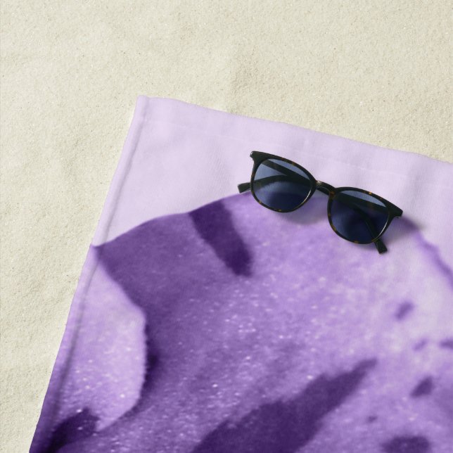 Monochrome Violets Beach Towel (In Situ)