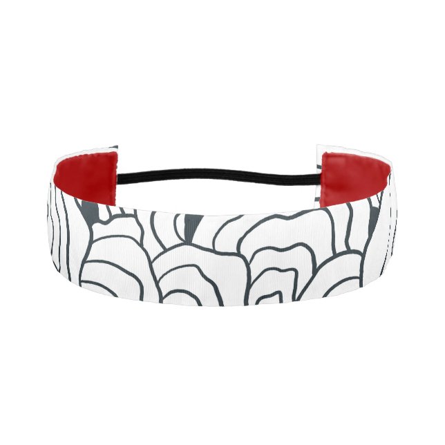 Monochrome Wave Pattern,  Modern Abstract Line Art Athletic Headband (Front)