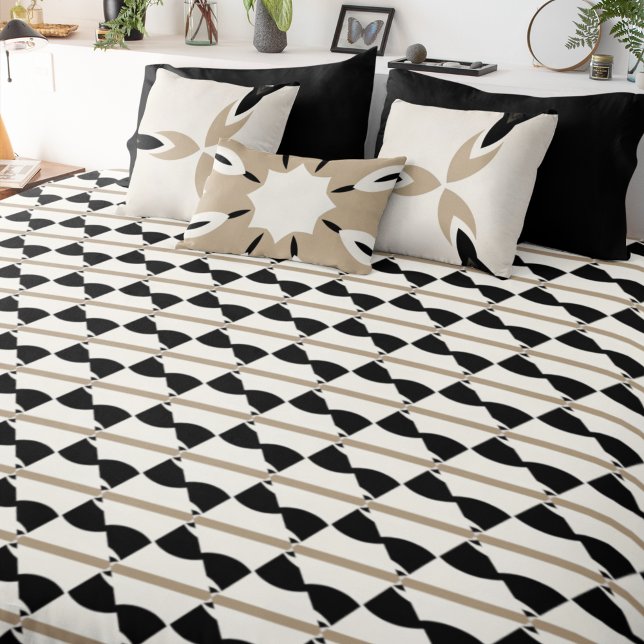 Monochrome Waves Harlequin Nights  Duvet Cover (Creator Uploaded)