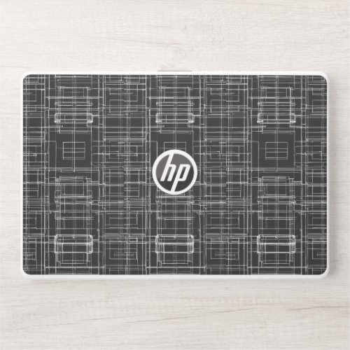 Monochrome White Lines HP Laptop Skin