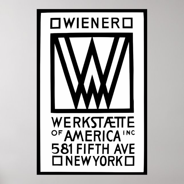 Monochrome Wiener Werkstaette of America Poster (Front)