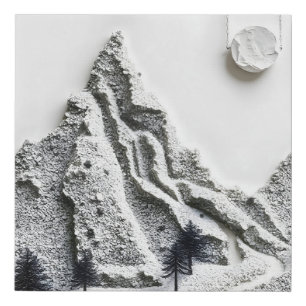 Monochrome Winter Faux Canvas Print