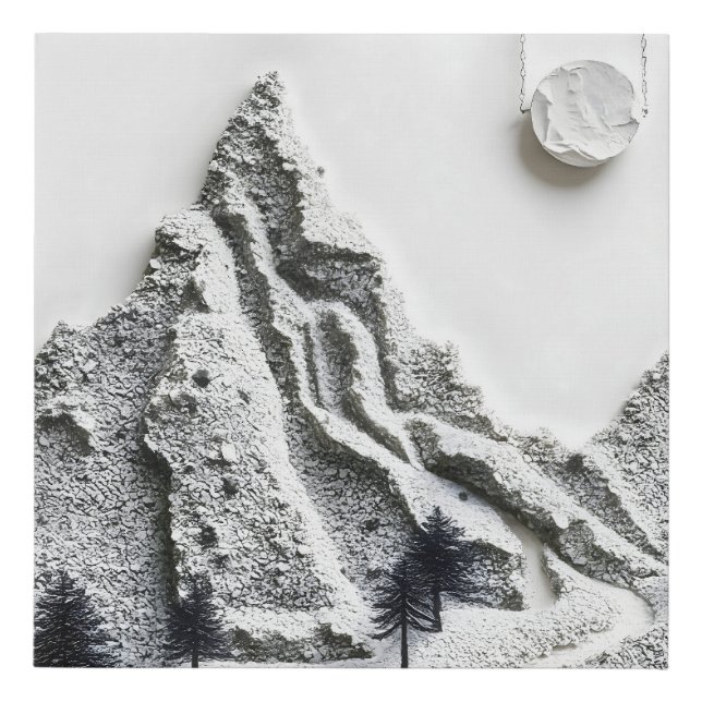 Monochrome Winter Faux Canvas Print (Front)