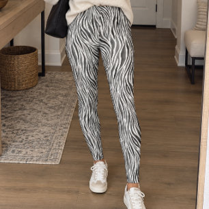 Monochrome Zebra Stripe Leggings