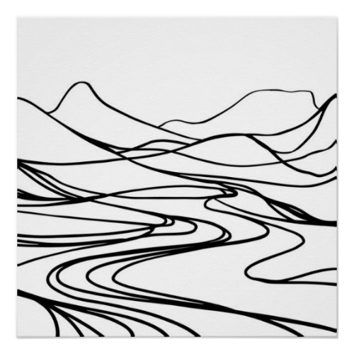 Monochrome Zen Tranquility Poster