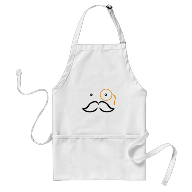 Monocle and Mustache Adult Apron (Front)