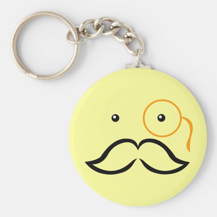 Monocle and Mustache Key Chain