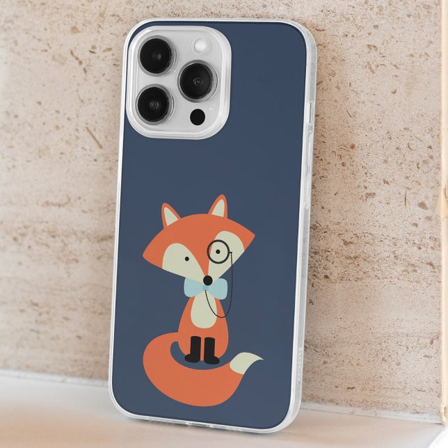 Monocle Hipster Red Fox iPhone 15 Pro Max Case (Creator Uploaded)