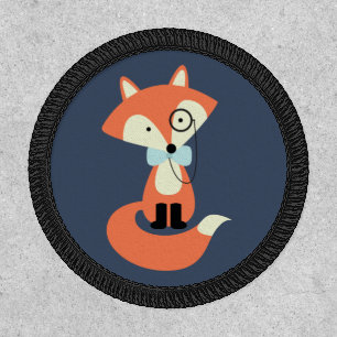 Monocle Hipster Red Fox Patch