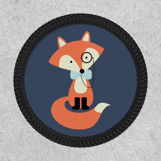 Monocle Hipster Red Fox Patch (Front)