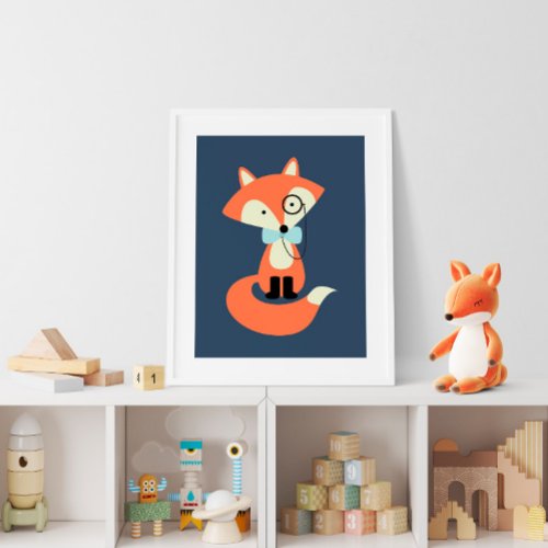 Monocle Hipster Red Fox Poster