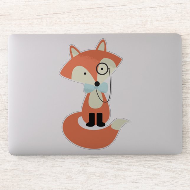 Monocle Hipster Red Fox Sticker (Computer)