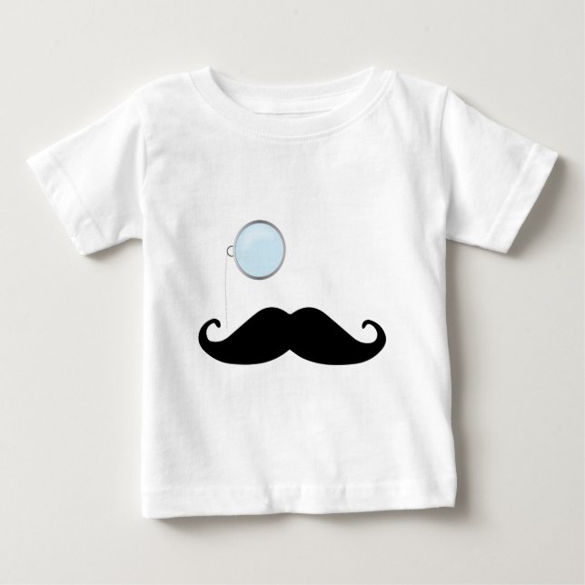 Monocle Mustache Baby T-Shirt (Front)