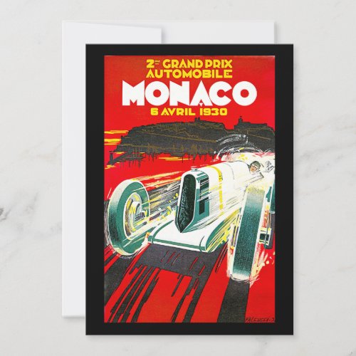 Monoco Grand Prix Vintage Travel Advertisement