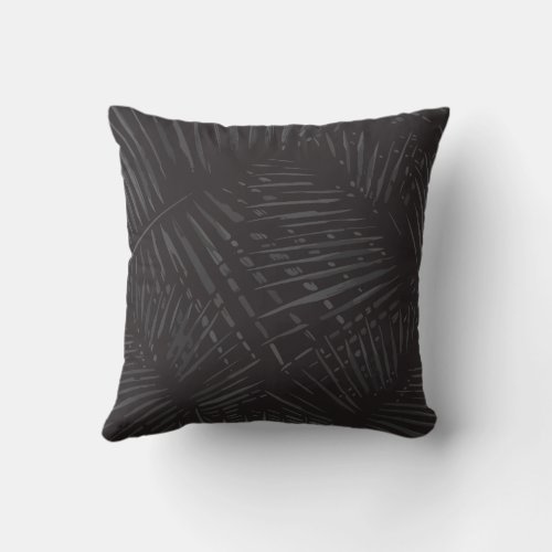 Monocolor Palm Trees Throw Pillow