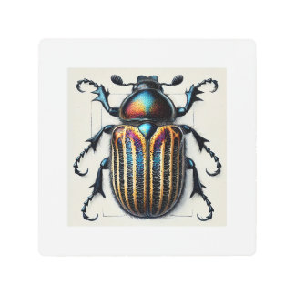 Monocrepidius Beetle 280624IREF103 - Watercolor Metal Print