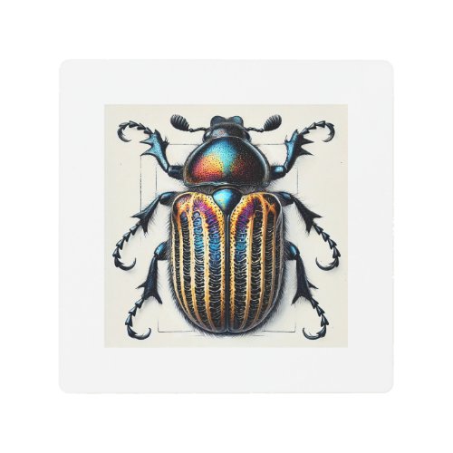Monocrepidius Beetle 280624IREF103 _ Watercolor Metal Print