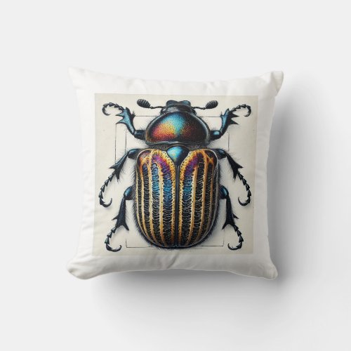 Monocrepidius Beetle 280624IREF103 _ Watercolor Throw Pillow