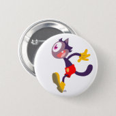 Monocular cat cartoon button badge (Front & Back)