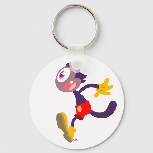 Monocular cat cartoon keychain