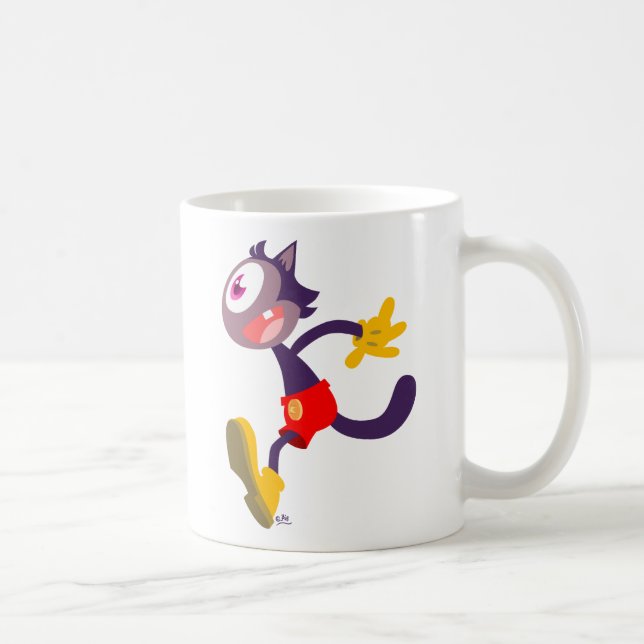 Monocular cat cartoon mug (Right)