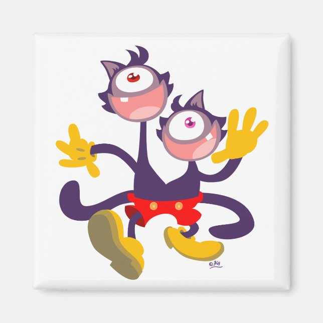 Monocular Cats in Tandem Walk magnet (Front)