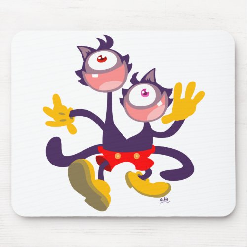 Monocular Cats in Tandem Walk mousepad