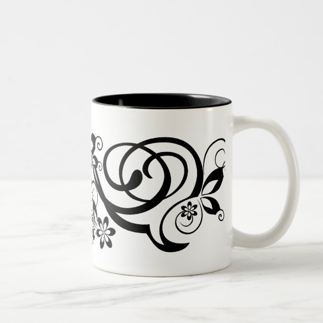 monogram2 Two-Tone coffee mug (Right)
