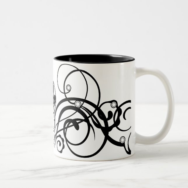 monogram3 Two-Tone coffee mug (Right)