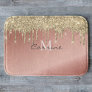 Monogram 14K Metallic + Rose Gold Glitter Dripping Bath Mat