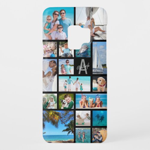 Monogram 18 Photo Collage Name Custom Color Case_Mate Samsung Galaxy S9 Case
