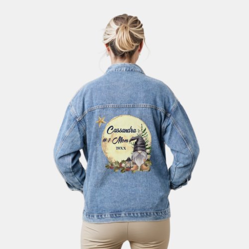 Monogram 1 Grandmother Watercolor Gnome Denim Jacket