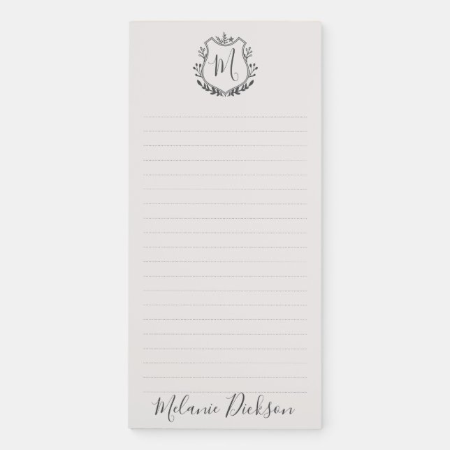 Monogram 1 magnetic notepad (Front)