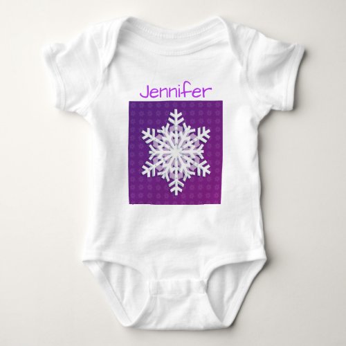 Monogram 2024 Hello Winter Holiday Snowflake Baby Bodysuit