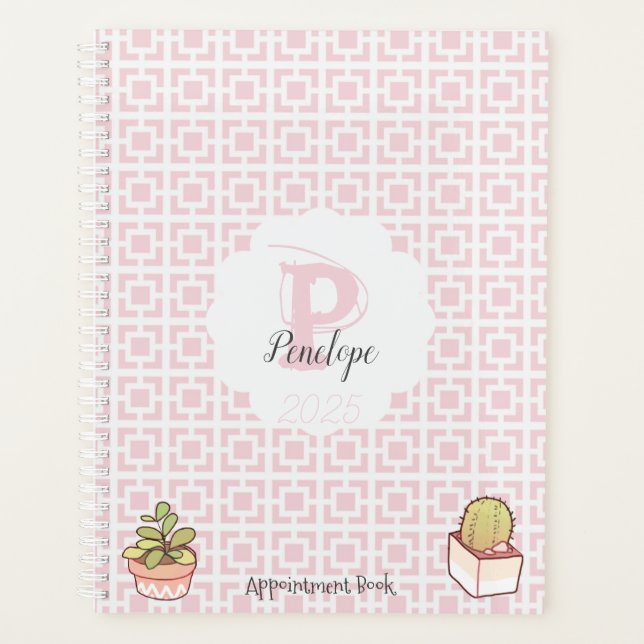 Monogram 2025 Appointment Book Pink  Planner (Front)