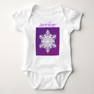 Monogram 2027 Hello Winter Holiday Snowflake Baby Bodysuit