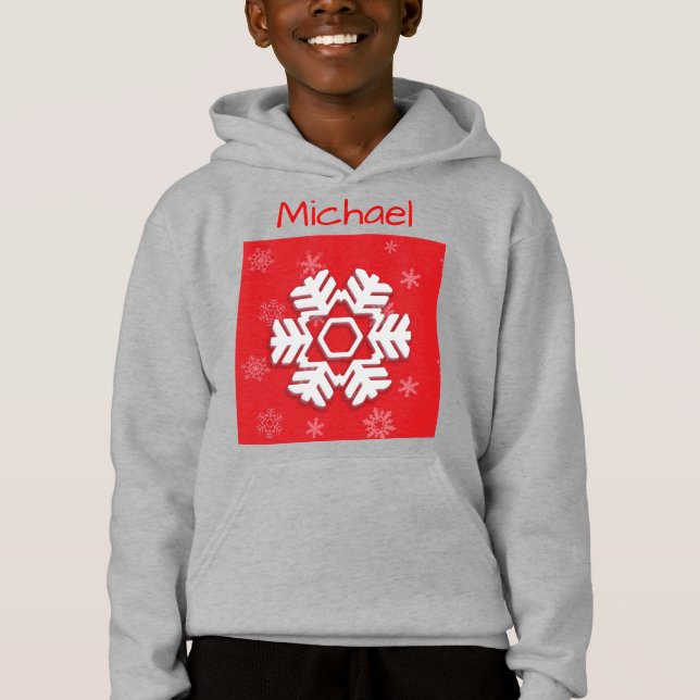 Monogram 20XX Hello Winter Holiday Snowflake Hoodie (Front)