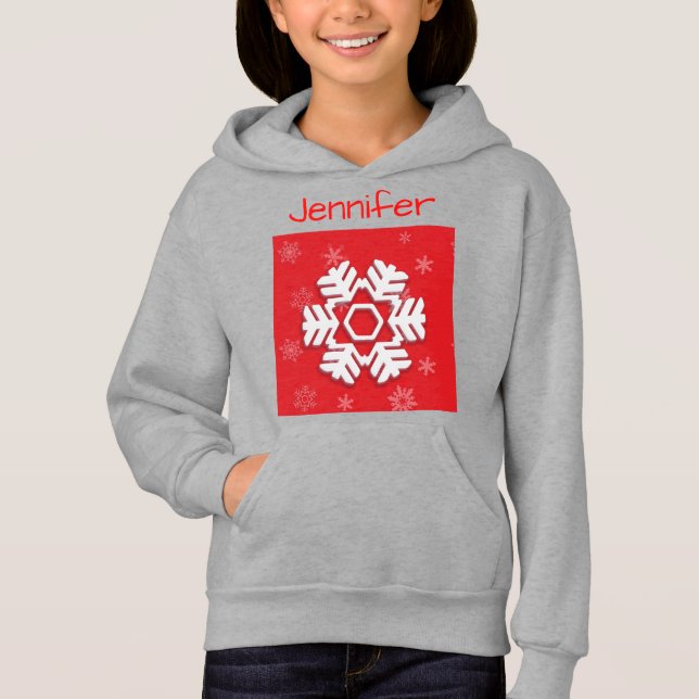 Monogram 20XX Hello Winter Holiday Snowflake Hoodie (Front)