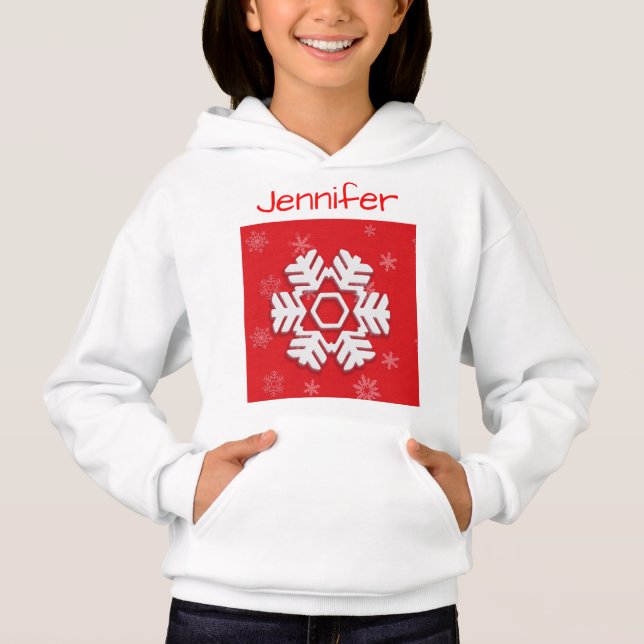 Monogram 20XX Hello Winter Holiday Snowflake Hoodie (Front)