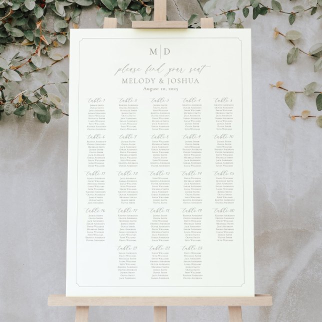 Monogram 23 Tables Find Your Seat Seating Chart Foam Board (Creator Uploaded)