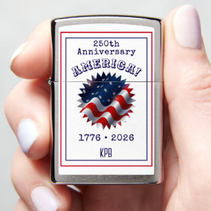 Monogram, 250th Anniversary America Waving Flag Zippo Lighter