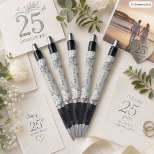 Monogram 25th Anniversary Wedding Keepsake Pen