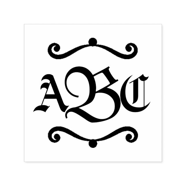 Monogram 3 Letter Initials Decal Self-inking Stamp (Design)