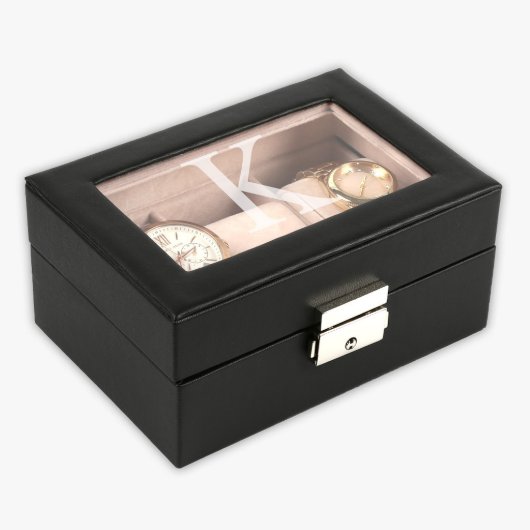 Monogram 3-Slot Leather Watch Case (Closed)