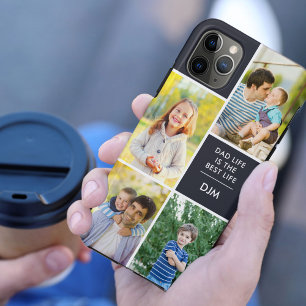 Monogram 4 Photo Dad Life is the Best Life Blue iPhone 17 Pro Max Case