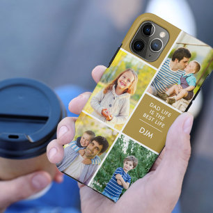 Monogram 4 Photo Dad Life is the Best Life Gold iPhone 11 Pro Max Case
