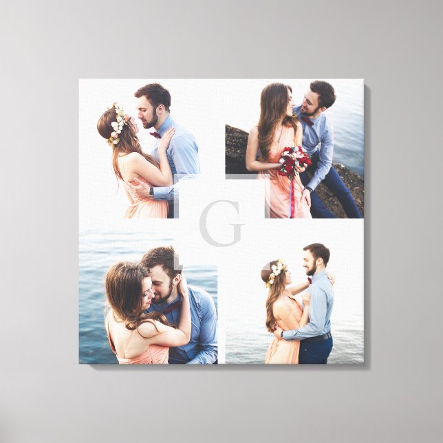 Monogram 4 Photo Gift Photo Canvas Print (Front)