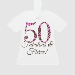 Monogram 50th Birthday Fabulous & Fierce Ornament