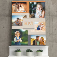 Monogram 6 photo collage on Warm and Trendy