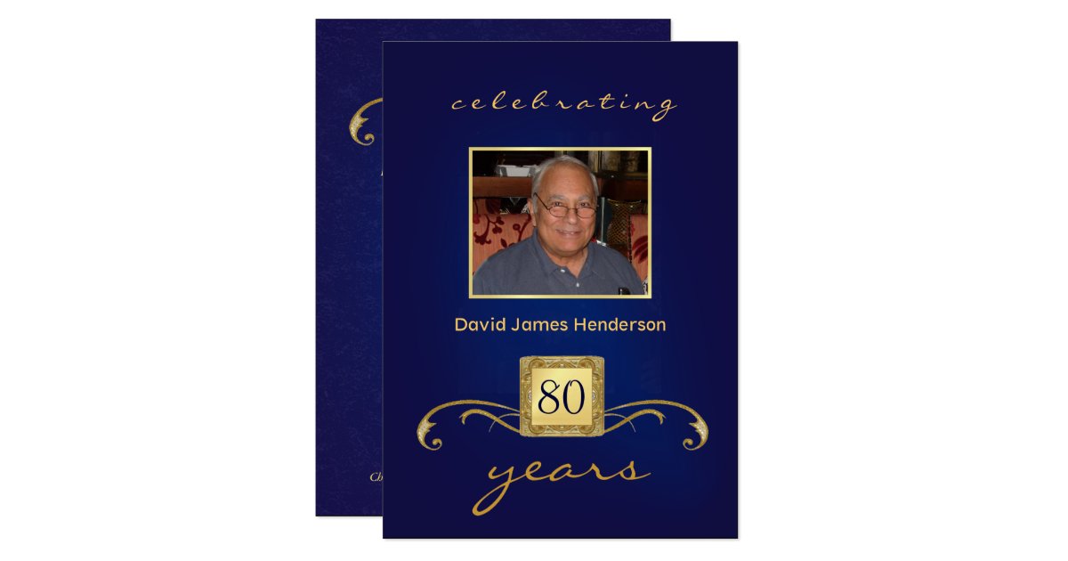 Monogram 80th Birthday Party Invitations Photo Zazzle Com
